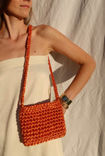 Load image into Gallery viewer, Orange bag with crochet strap
