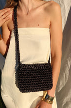 Load image into Gallery viewer, Black bag with crochet strap
