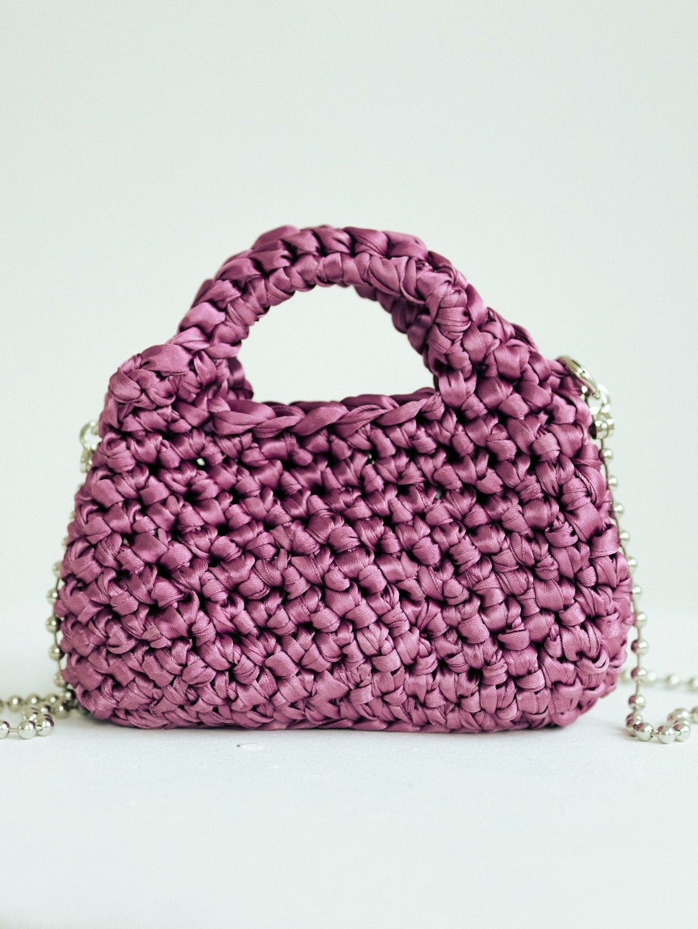 Plum mini crochet bag
