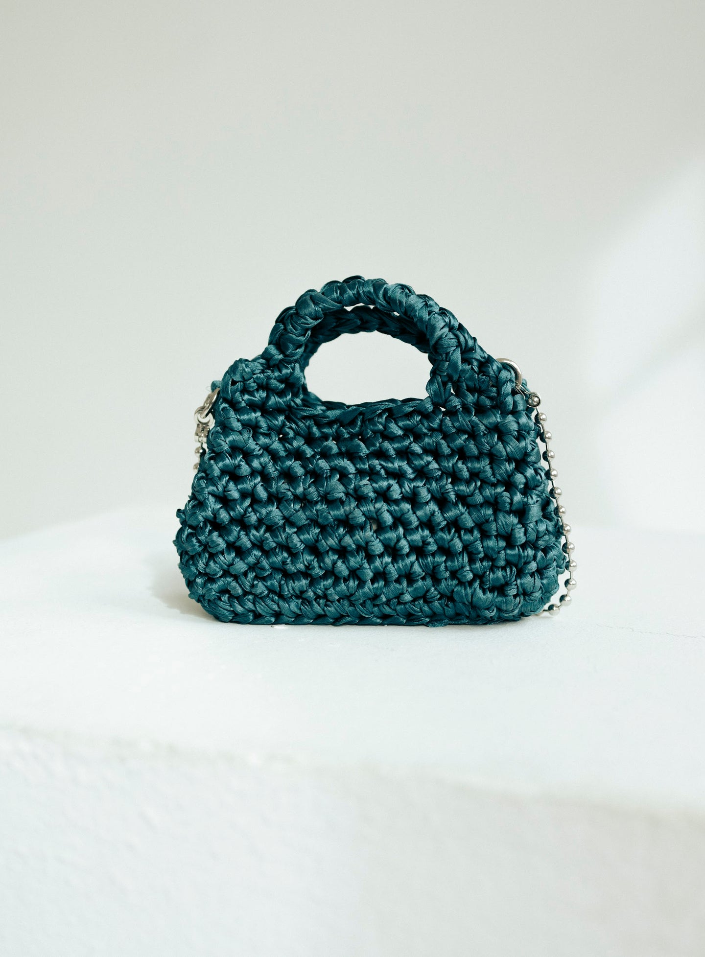 Teal Blue mini crochet bag