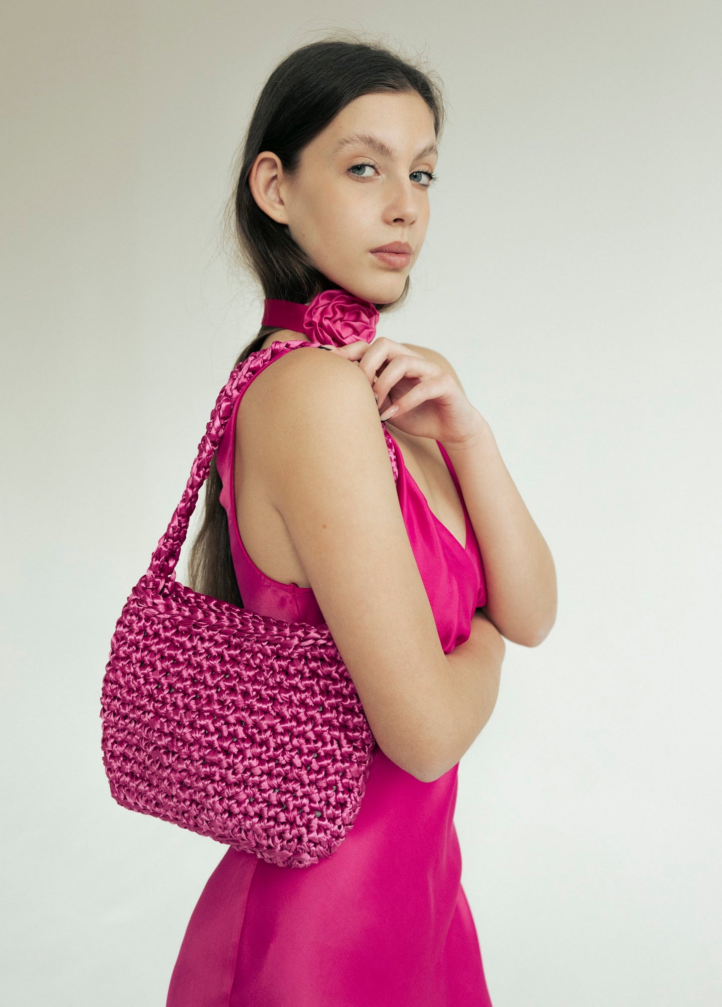 Hot Pink crochet bag
