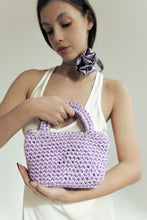Load image into Gallery viewer, Lilac crochet basket
