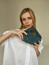 Load image into Gallery viewer, Teal Blue mini crochet bag
